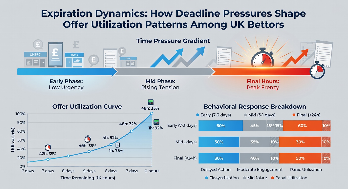 Analytics dashboard displaying redemption spikes near offer expiration deadlines for UK betting platforms