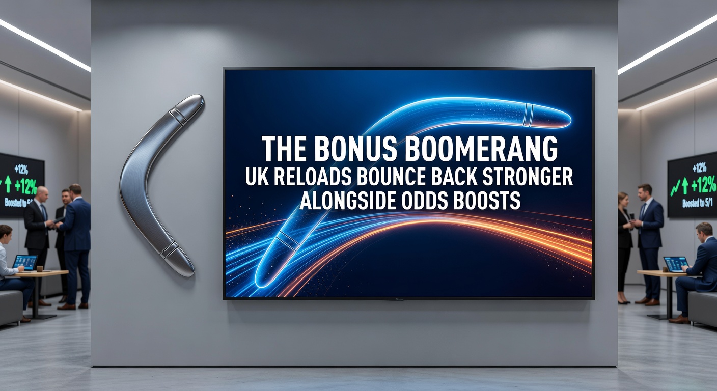 Infographic depicting the cycle of reload deposits, bonus funds flowing into odds-boosted bets, and returning winnings in the UK market as of March 2026